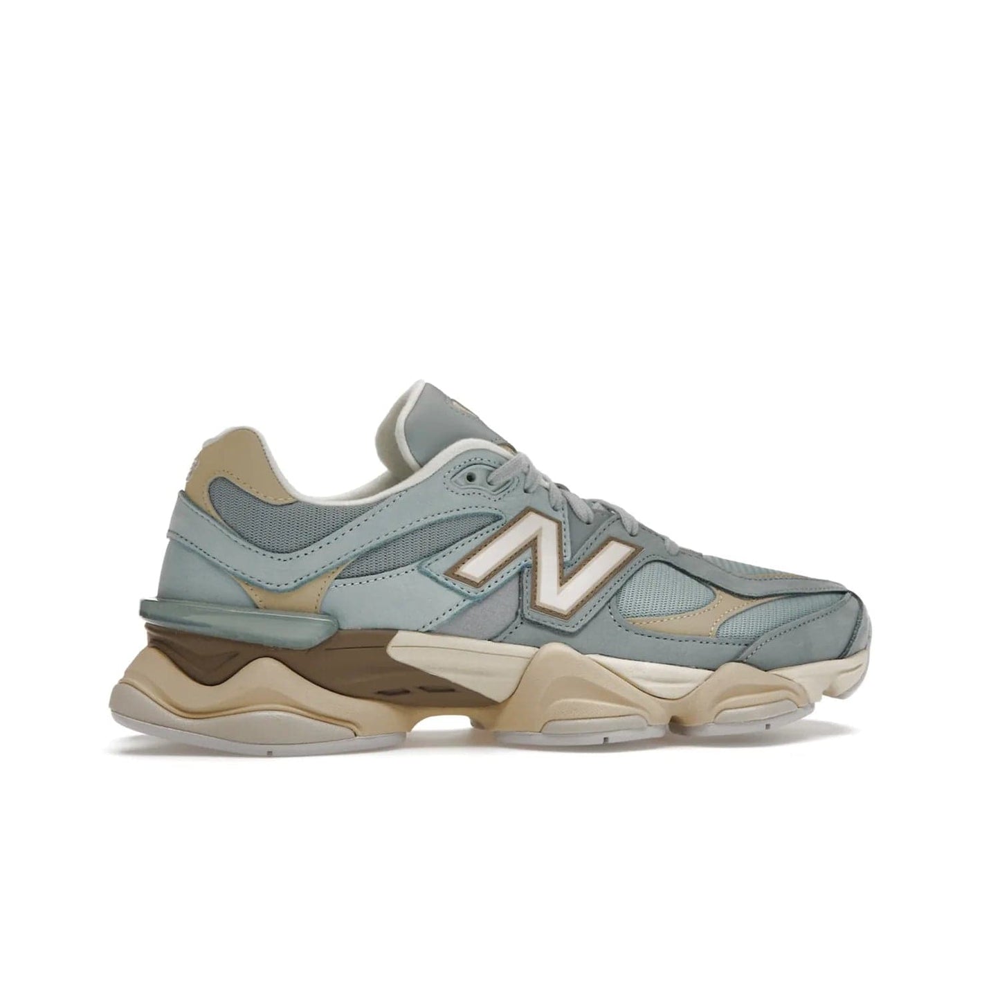 New Balance 9060 Blue Haze - Image 36 - Only at www.BallersClubKickz.com - The New Balance 9060 Blue Haze combines blue haze and beige colors to create a classic silhouette. Breathable upper, EVA and rubber midsole, rubber outsole, and "N" branding complete the design. Released February 3, 2023.