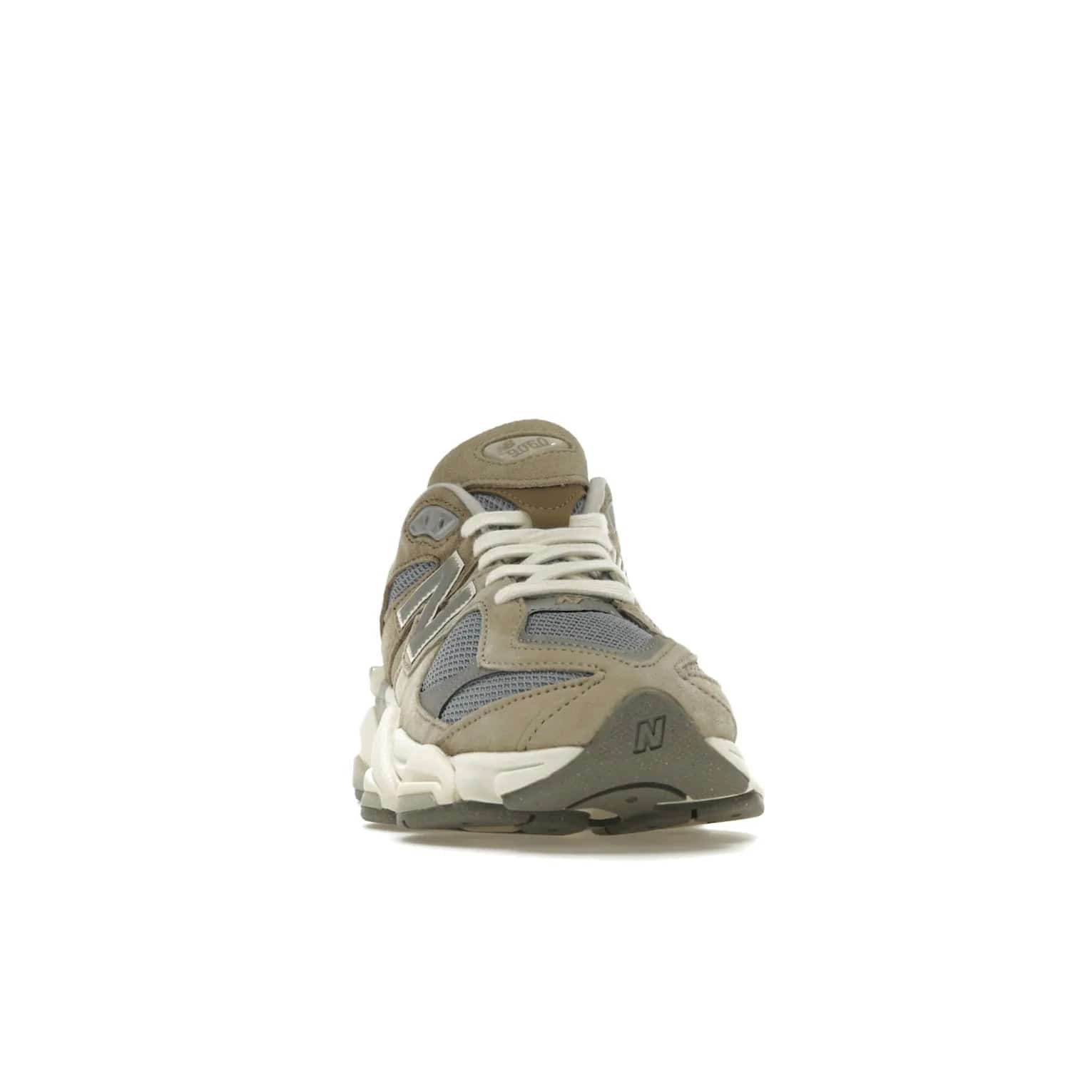 New Balance 9060 Mushroom - Image 9 - Only at www.BallersClubKickz.com - Get the New Balance 9060 Mushroom in stylish aluminum and mushroom tones. Featuring a porous mesh fabric with multiple suede overlays, a grey N symbol and rugged off-white/grey sole. Shop now and make a statement.