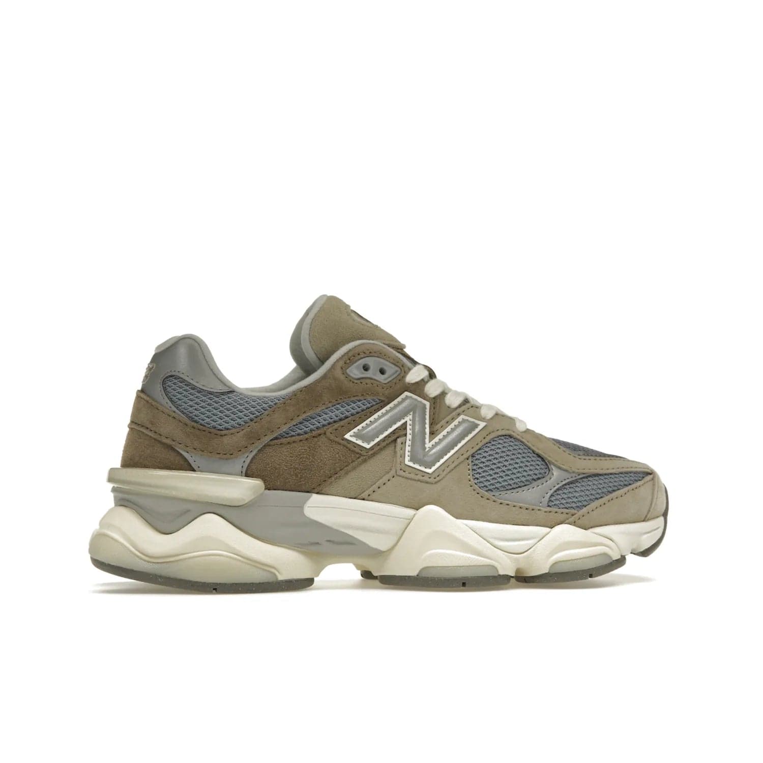 New Balance 9060 Mushroom - Image 36 - Only at www.BallersClubKickz.com - Get the New Balance 9060 Mushroom in stylish aluminum and mushroom tones. Featuring a porous mesh fabric with multiple suede overlays, a grey N symbol and rugged off-white/grey sole. Shop now and make a statement.