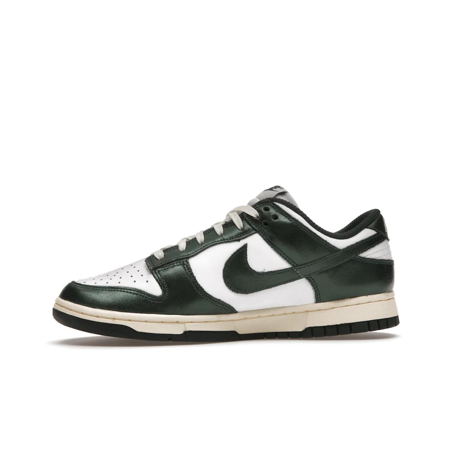 Nike Dunk Low Vintage Green (Women's) - Image 18 - Only at www.BallersClubKickz.com - Vintage-inspired Nike Dunk Low Retro Green (W) combines classic white and Pro Green leather upper with yellowing for a perfect retro look. Now available for 2021.